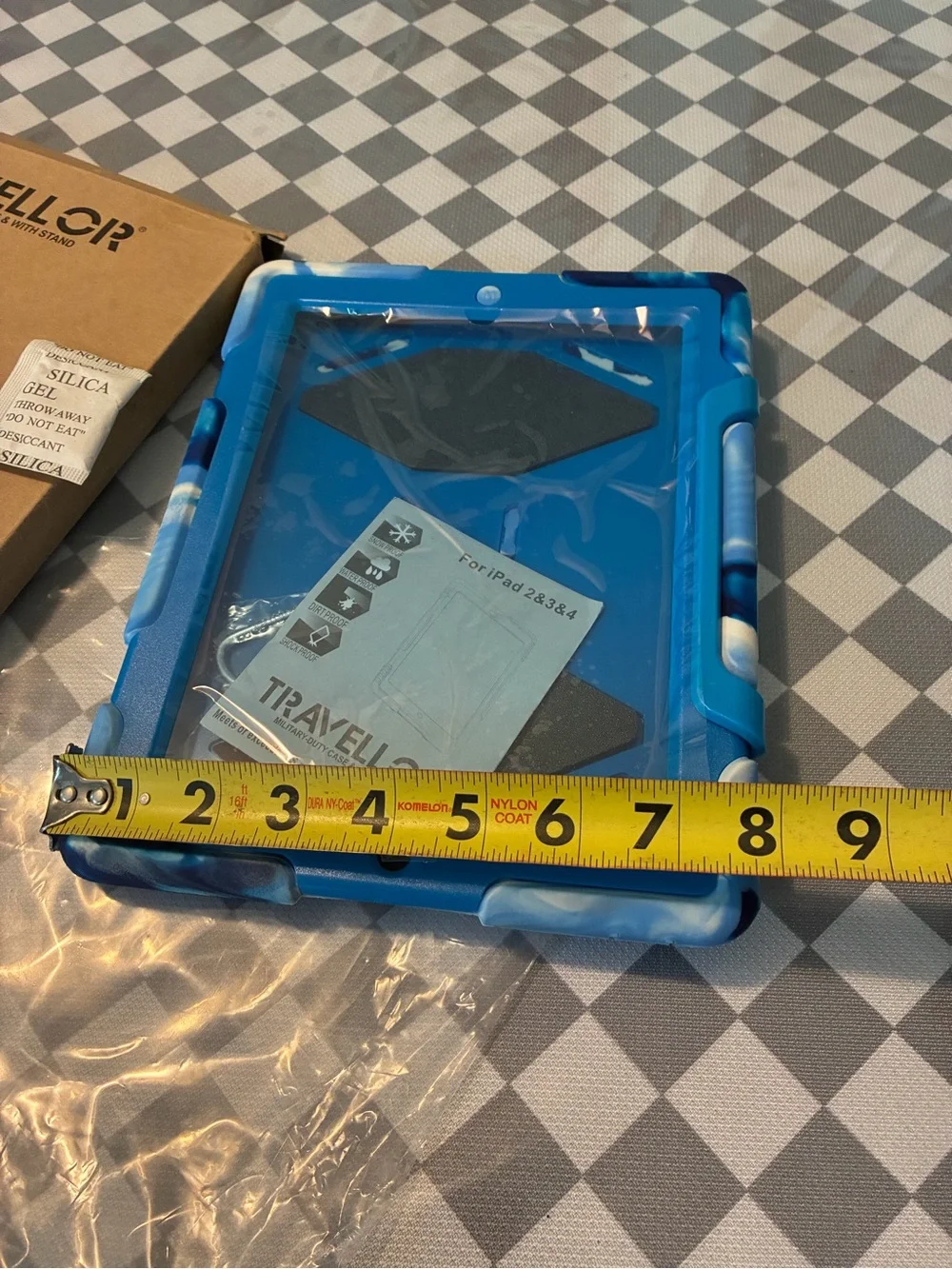 Blue and white Friendly Tablet Case with Cushioned Edges